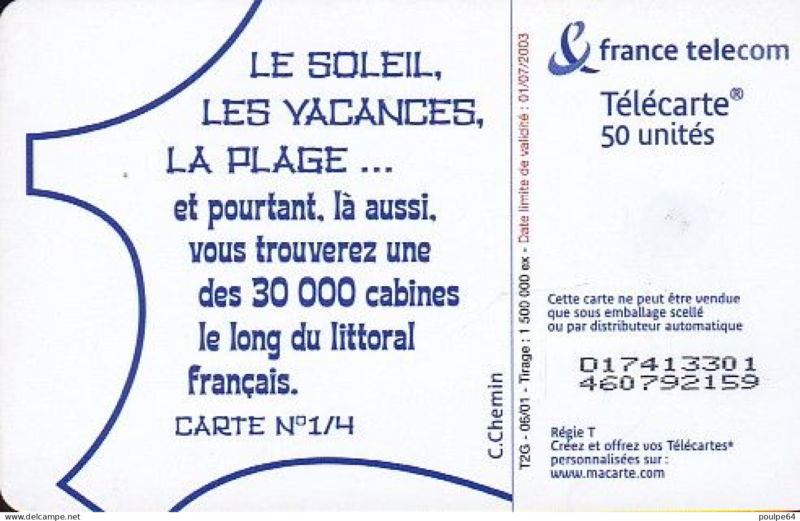 F1149B  06/2001 - LES VACANCES 1 - 50 OB2 - 2001