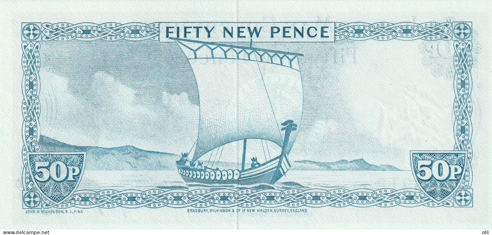 Isle Of Man, 50 New Pence, ND   P28a  UNC, - 50 New-pence