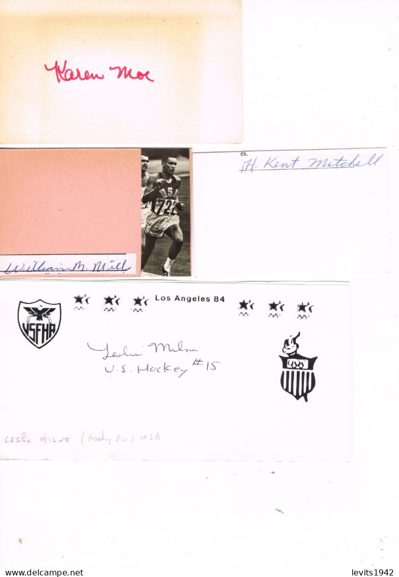 JEUX OLYMPIQUES - AUTOGRAPHES DE MEDAILLES OLYMPIQUES - CONCURRENTS DES ETATS-UNIS  - - Autographes