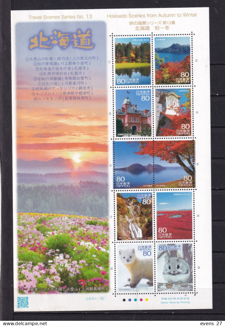 JAPAN-2011-HOKKAIDO SCENES FROM AUTUMN TO WINTER.- SHEET.MNH. - Blocks & Sheetlets