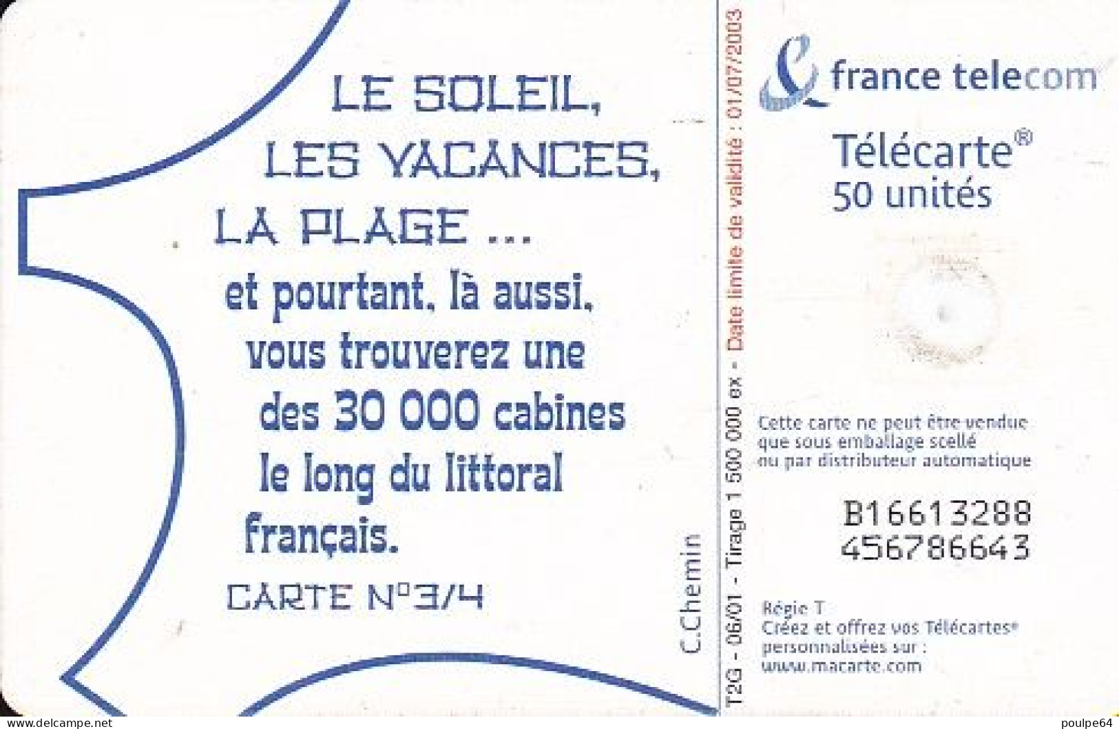 F1151A  06/2001 - LES VACANCES 3 - 50 GEM2 - 2001