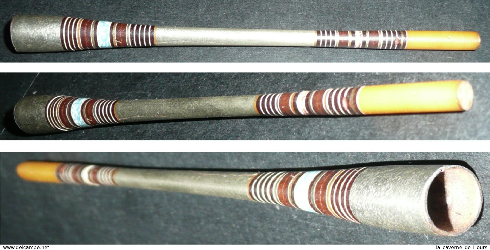 Rare Fume-cigarettes En Métal Et émail - Cigarette Holders