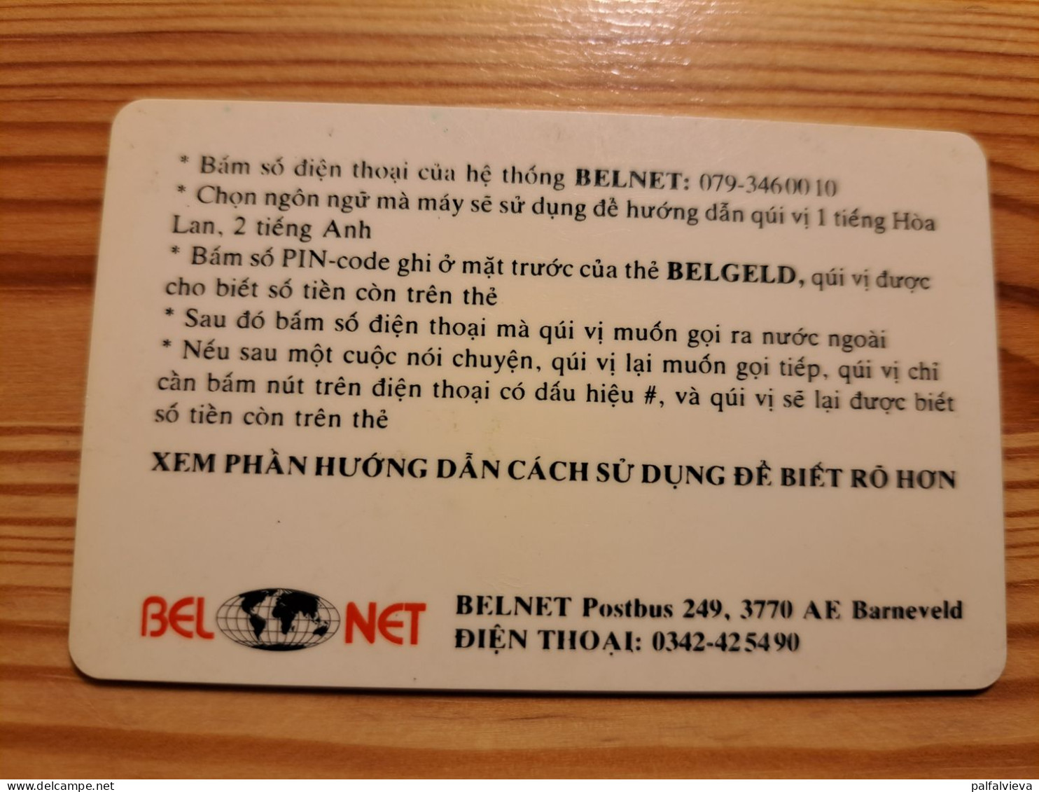 Prepaid Phonecard Netherlands, BelNet - Vietnam - [3] Tarjetas Móvil, Prepagadas Y Recargos