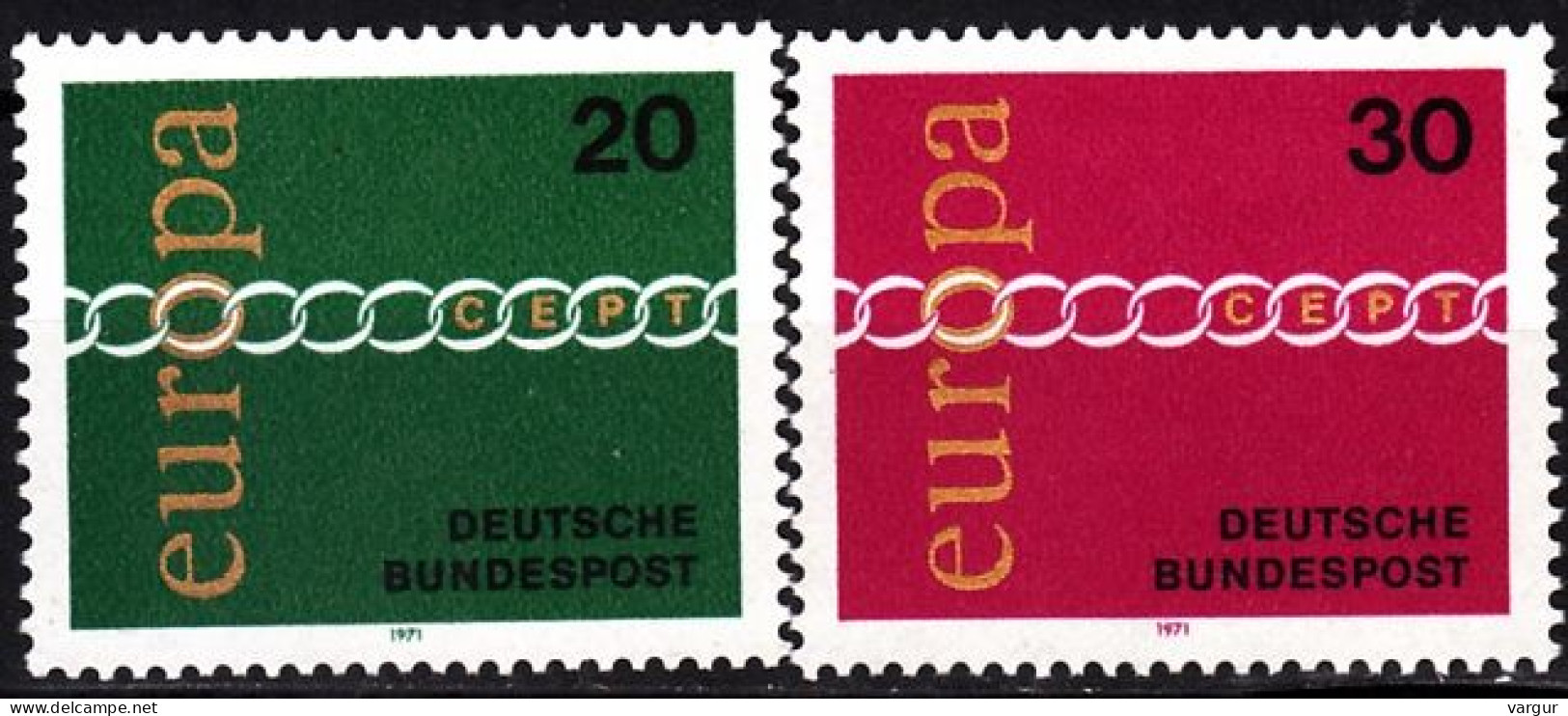 GERMANY 1971 EUROPA. Complete Set, MNH - 1971