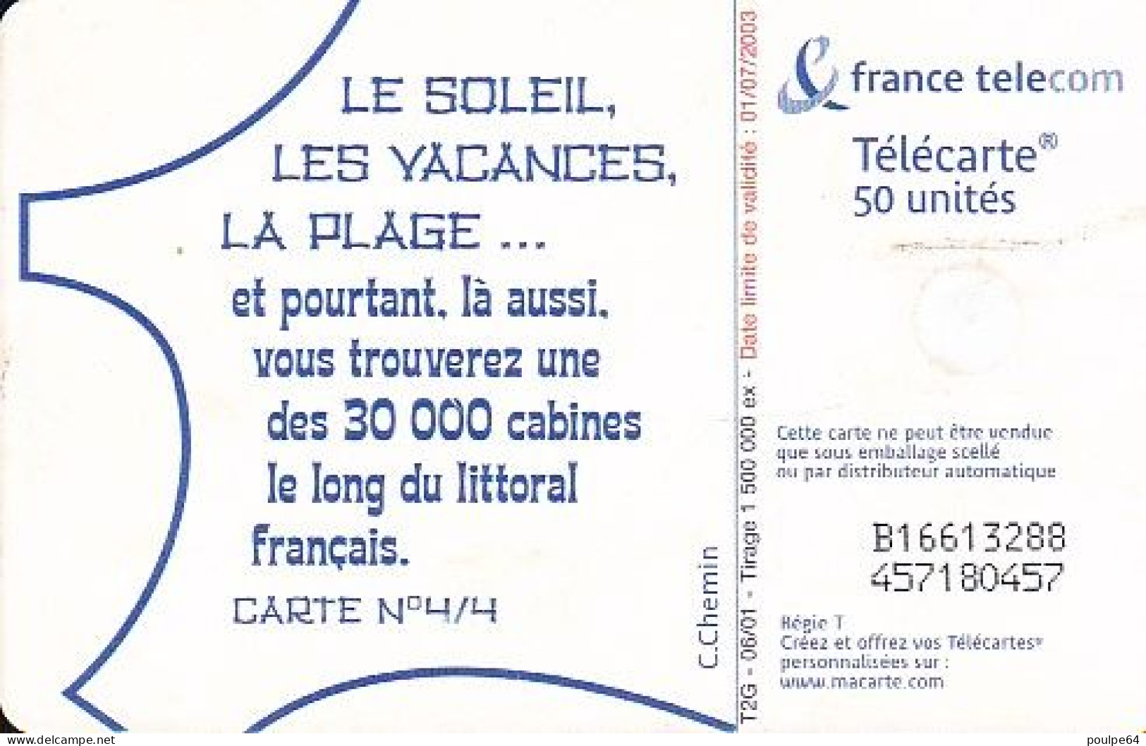 F1152A  06/2001 - LES VACANCES 4 - 50 GEM2 - 2001