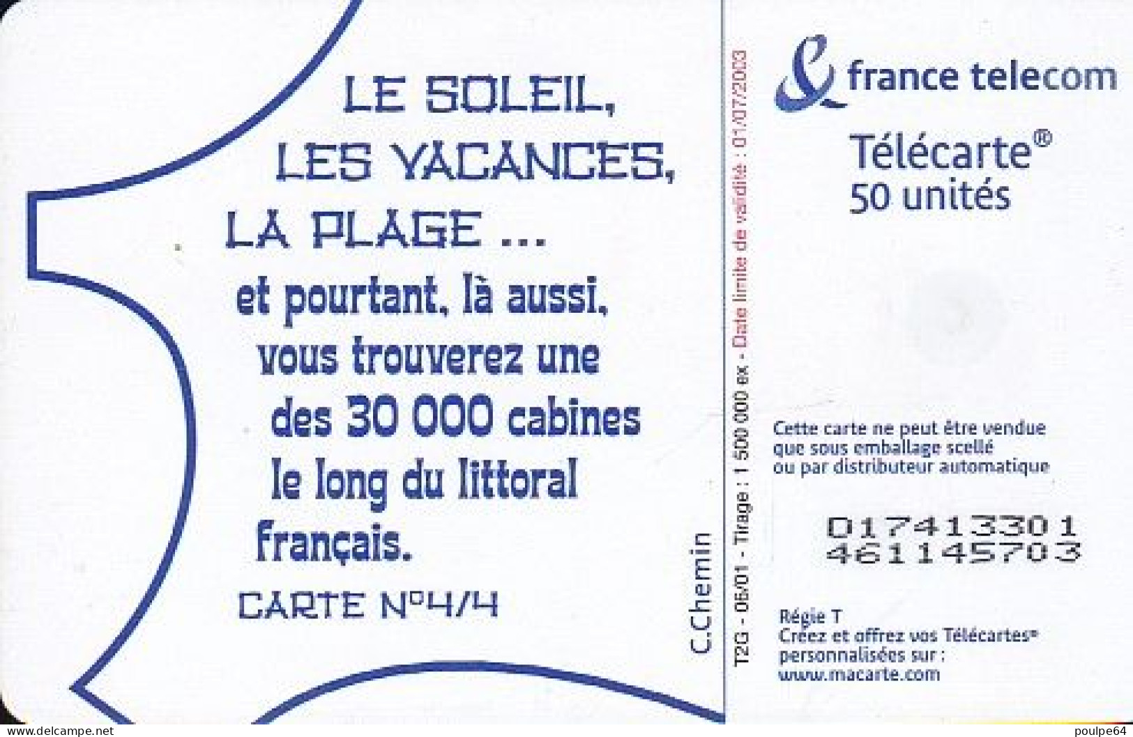 F1152B  06/2001 - LES VACANCES 4 - 50 OB2 - 2001