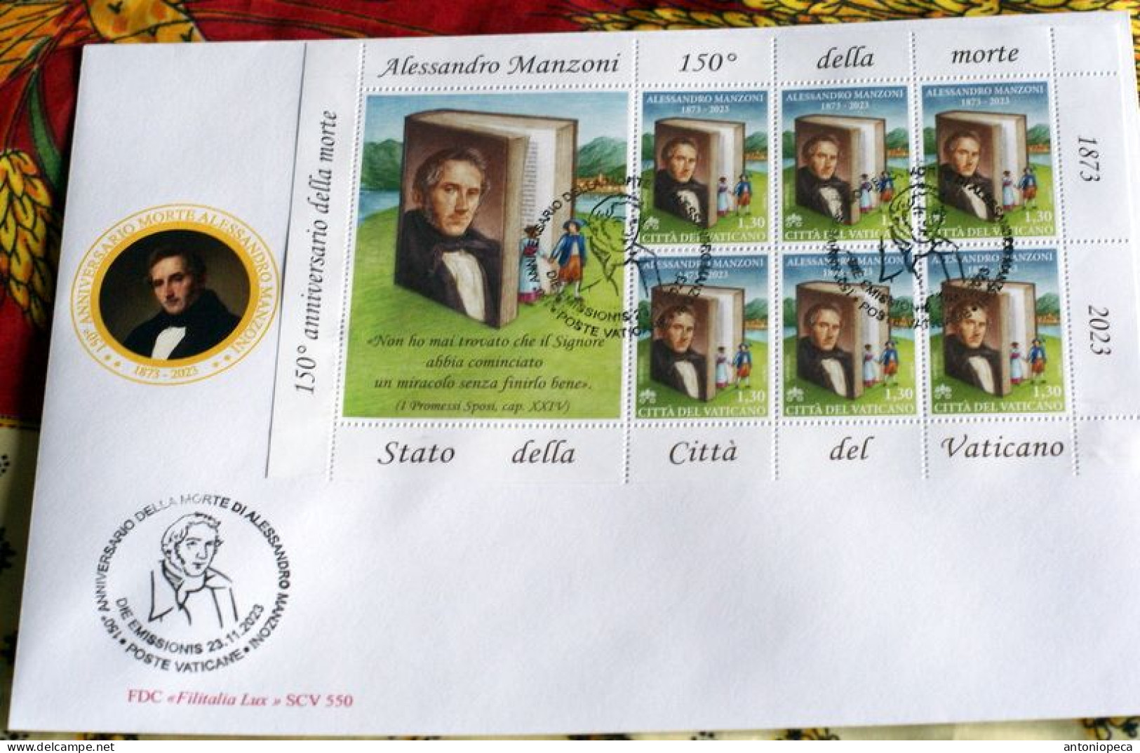 VATICAN 2023, 150 ANNI MORTE ALESSANDRO MANZONI, MINISHEET FDC - Unused Stamps