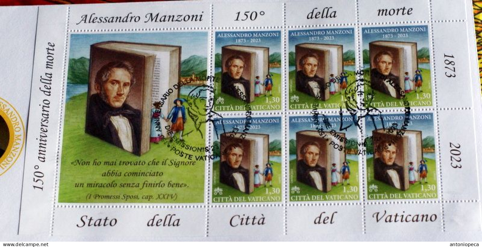 VATICAN 2023, 150 ANNI MORTE ALESSANDRO MANZONI, MINISHEET FDC - Ungebraucht