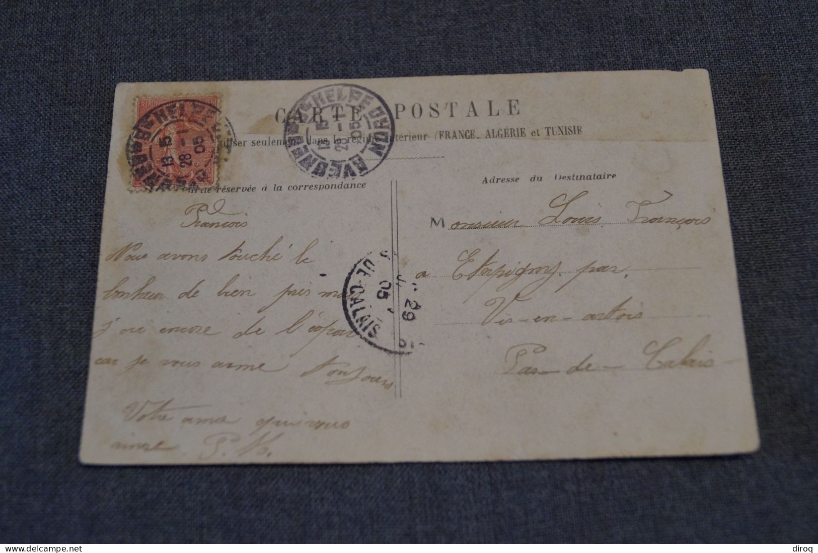 Superbe Envoi De 1905 , Pas De Calais Pour Collection - Lettres & Documents