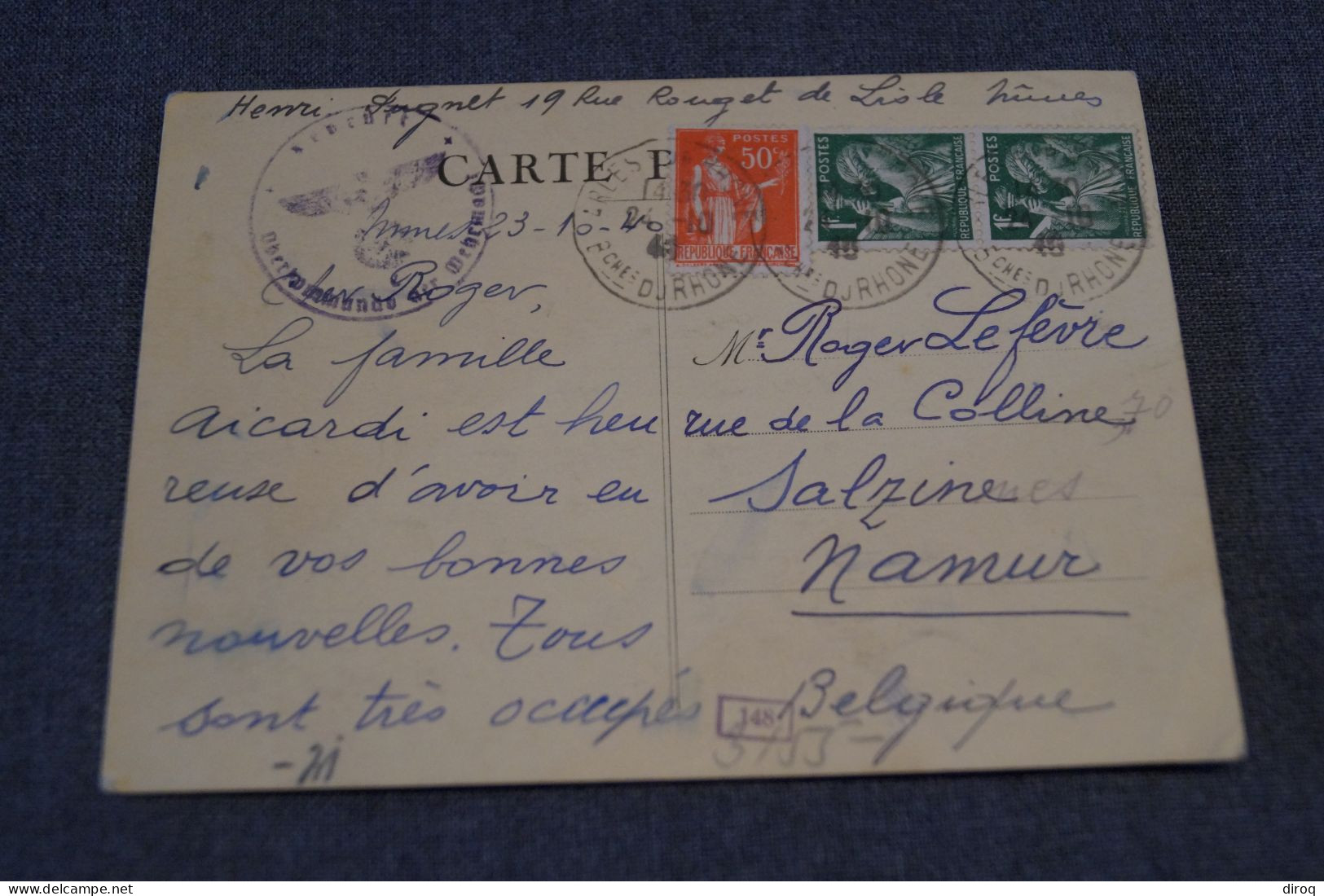 Superbe Ancien Envoi 1940 Arles,avec Censure Allemande, Belle Oblitération, Pour Collection - Storia Postale