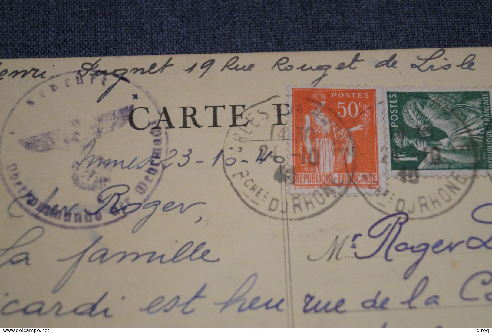 Superbe Ancien Envoi 1940 Arles,avec Censure Allemande, Belle Oblitération, Pour Collection - Covers & Documents