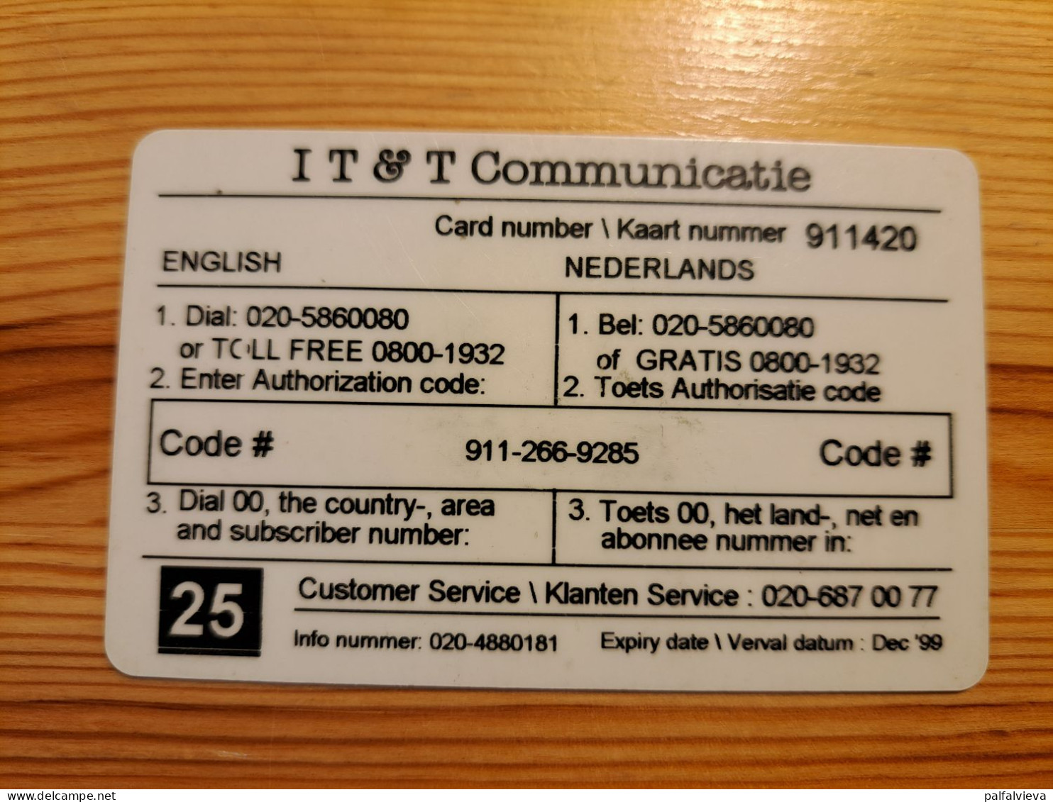 Prepaid Phonecard Netherlands, IT&T - Egypt Special - GSM-Kaarten, Bijvulling & Vooraf Betaalde