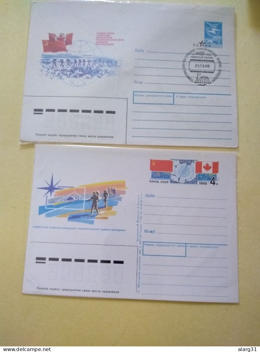 Canadá Related/ussr Pstat Card& Cover Pict Pmk.artic Regions.1988 E7 Reg Post Conmems 1 Or 2 Pieces. - Lettres & Documents