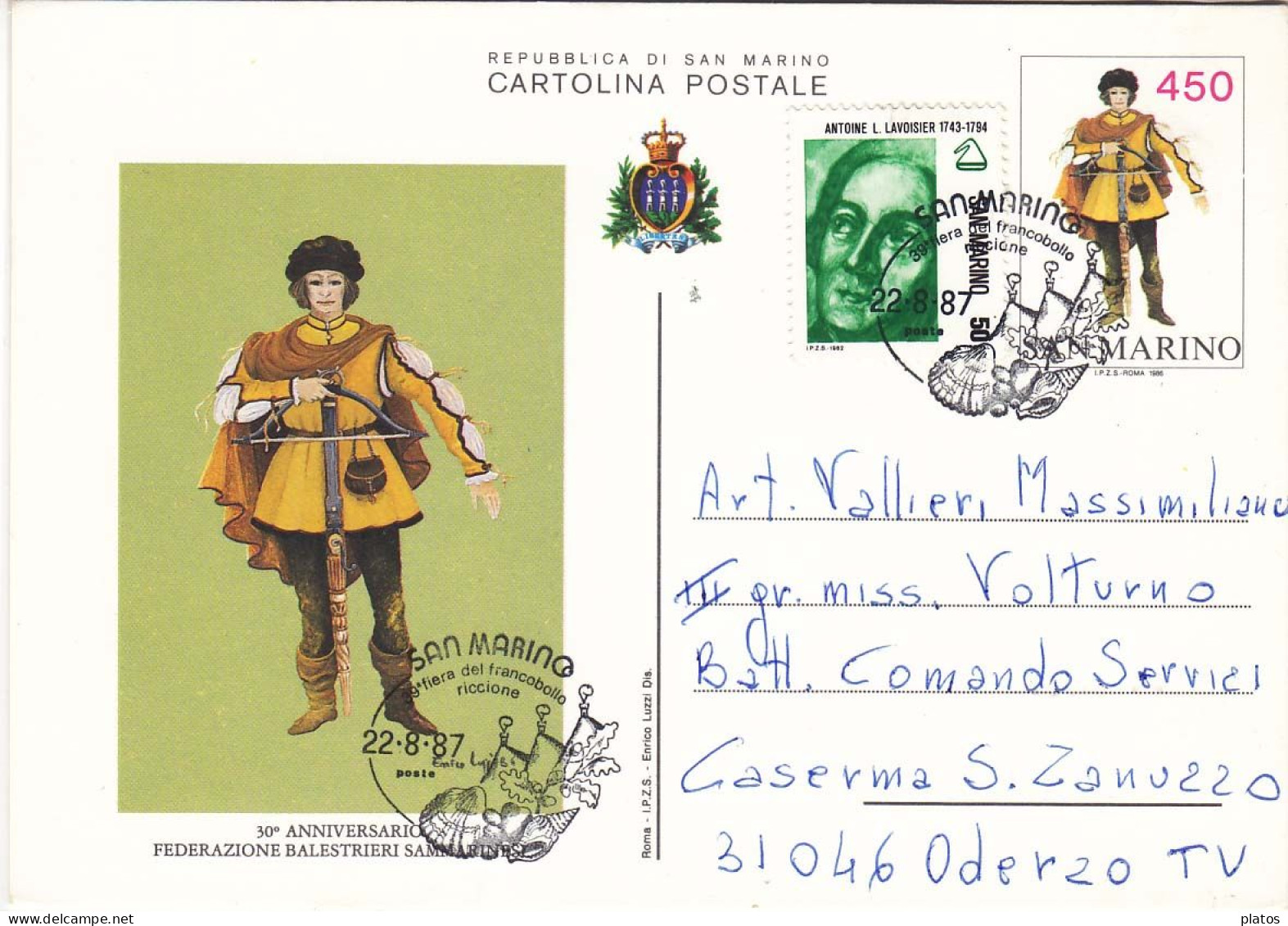 G5 - Rep. S. Marino - Cartoline Postali Balestrieri Con Integrazione  - Serie Completa - Storia Postale