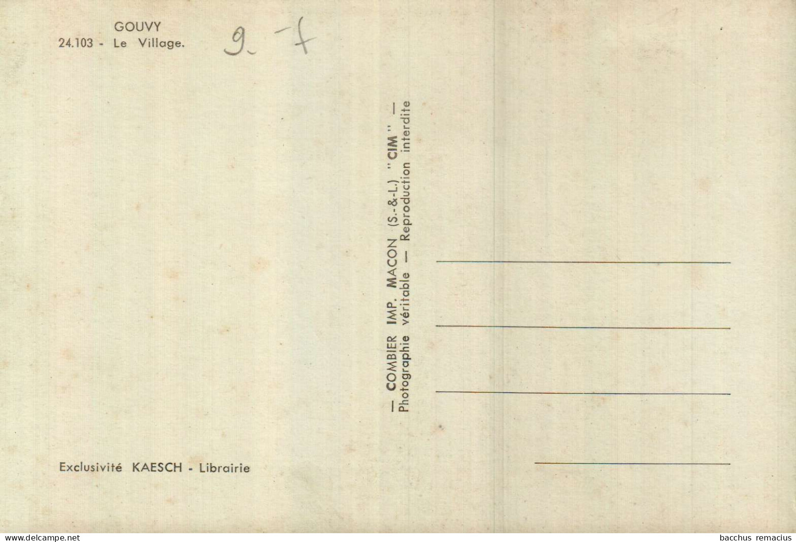 GOUVY  - Le Village CIM Combier (colorée)  Imp. Macon Nr 24.103 - Gouvy