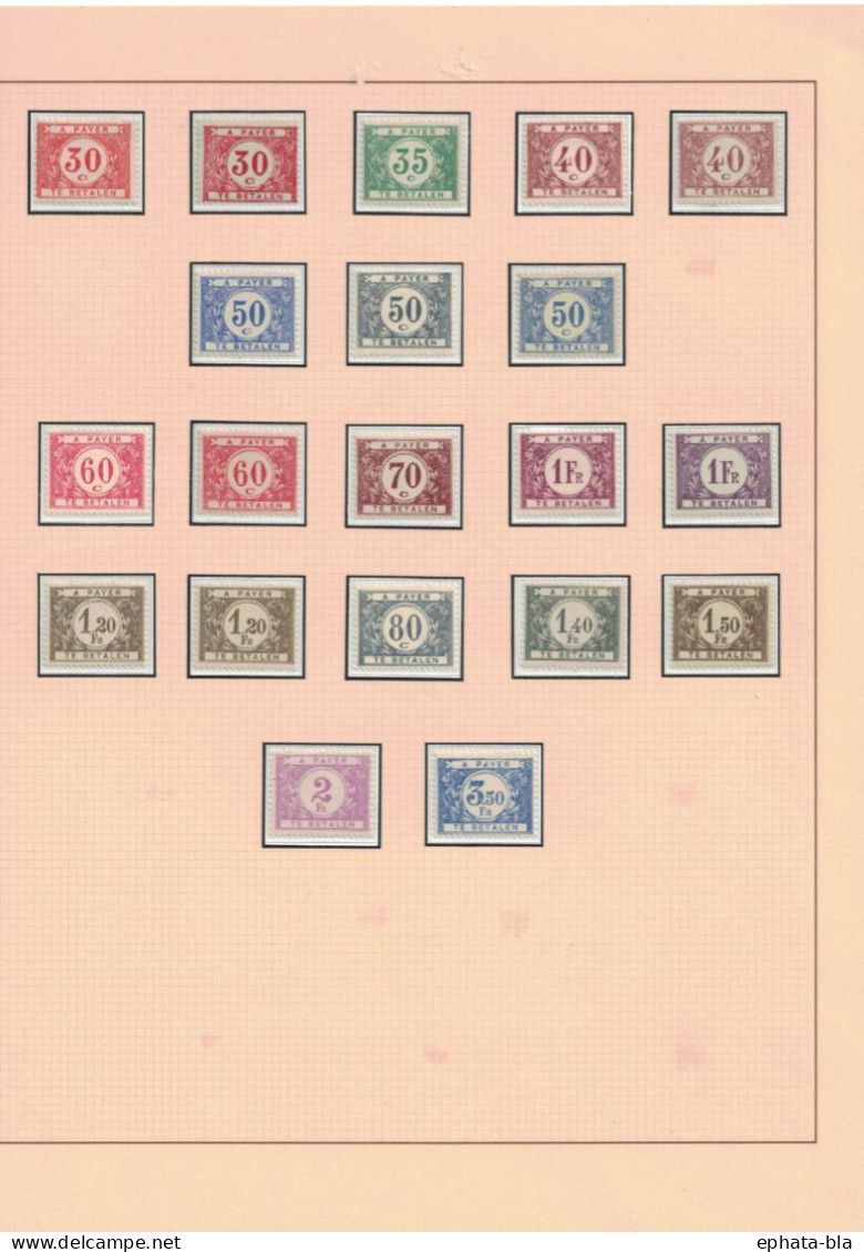 Lot Timbres Taxe * Et Obl. Oblitération: Rebut, Retour, Hastière-Lavaux, L'Eglise, Lophen, Hornu, Bruxelles - Andere & Zonder Classificatie