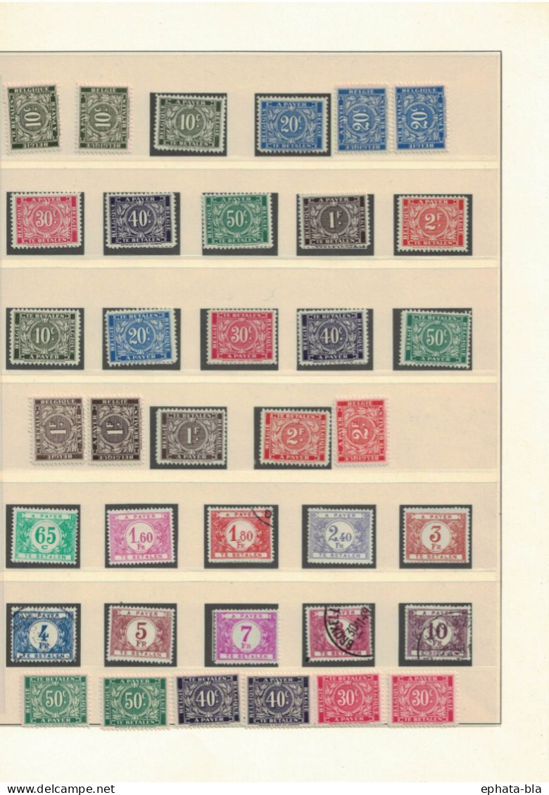 Lot timbres Taxe * et obl. Oblitération: rebut, retour, Hastière-Lavaux, L'Eglise, Lophen, Hornu, Bruxelles