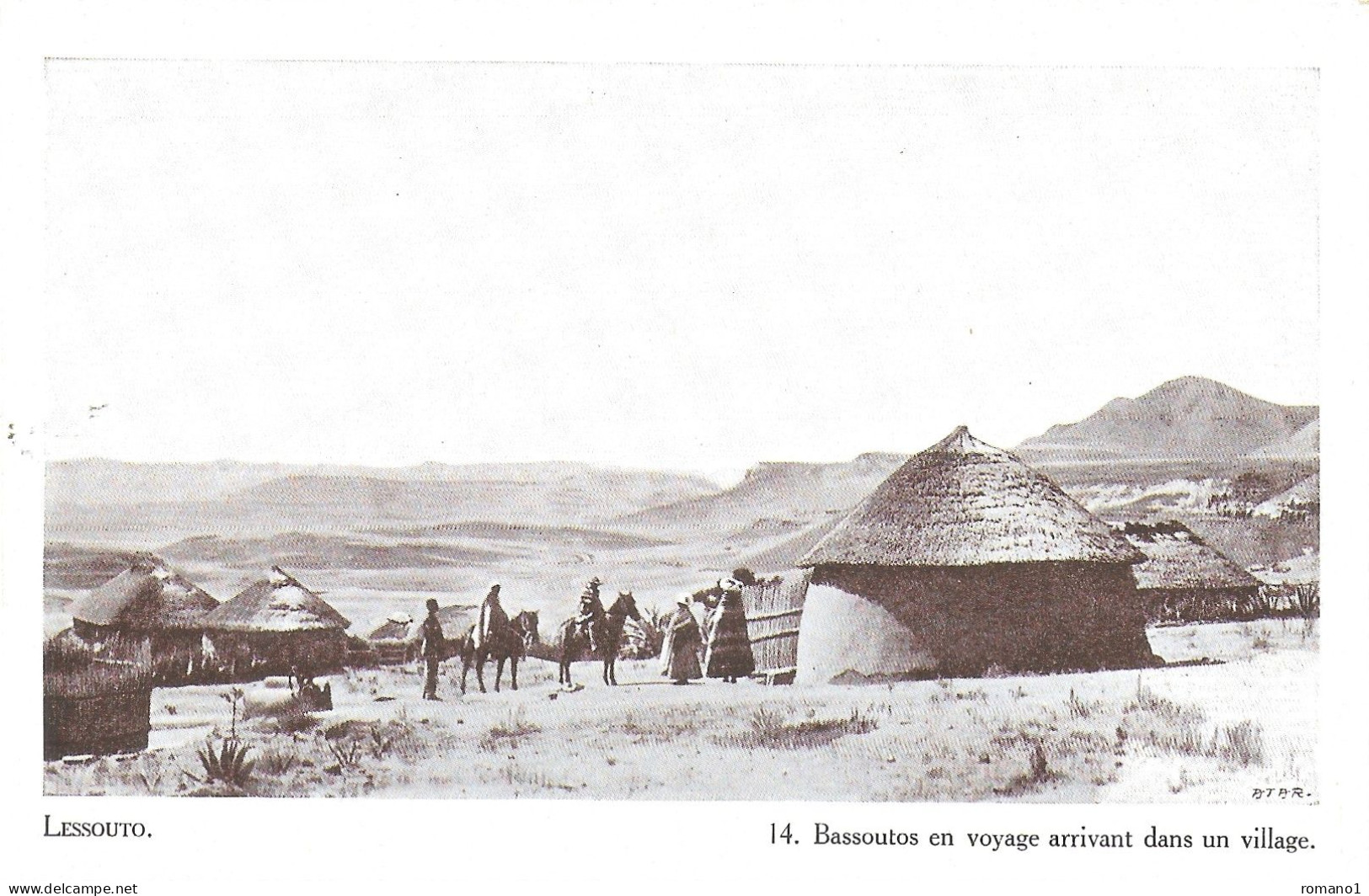 LESOTHO  /  LESSOUTO  -  Bassoutos En Voyage Arrivant Dans Un Village - Lesotho