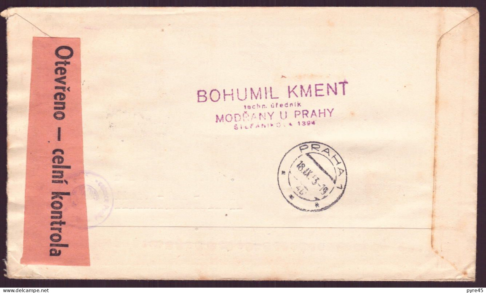Tchécoslovaquie, Enveloppe Recommandée  Du 8 Septembre 1953 De Prague Pour Ainay Le Vieil - Autres & Non Classés