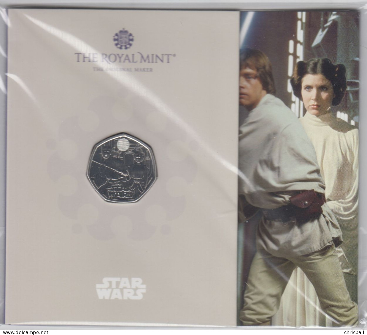 Great Britain UK 2023 50p Coin, Star Wars Luke & Leia Bunc - 50 Pence