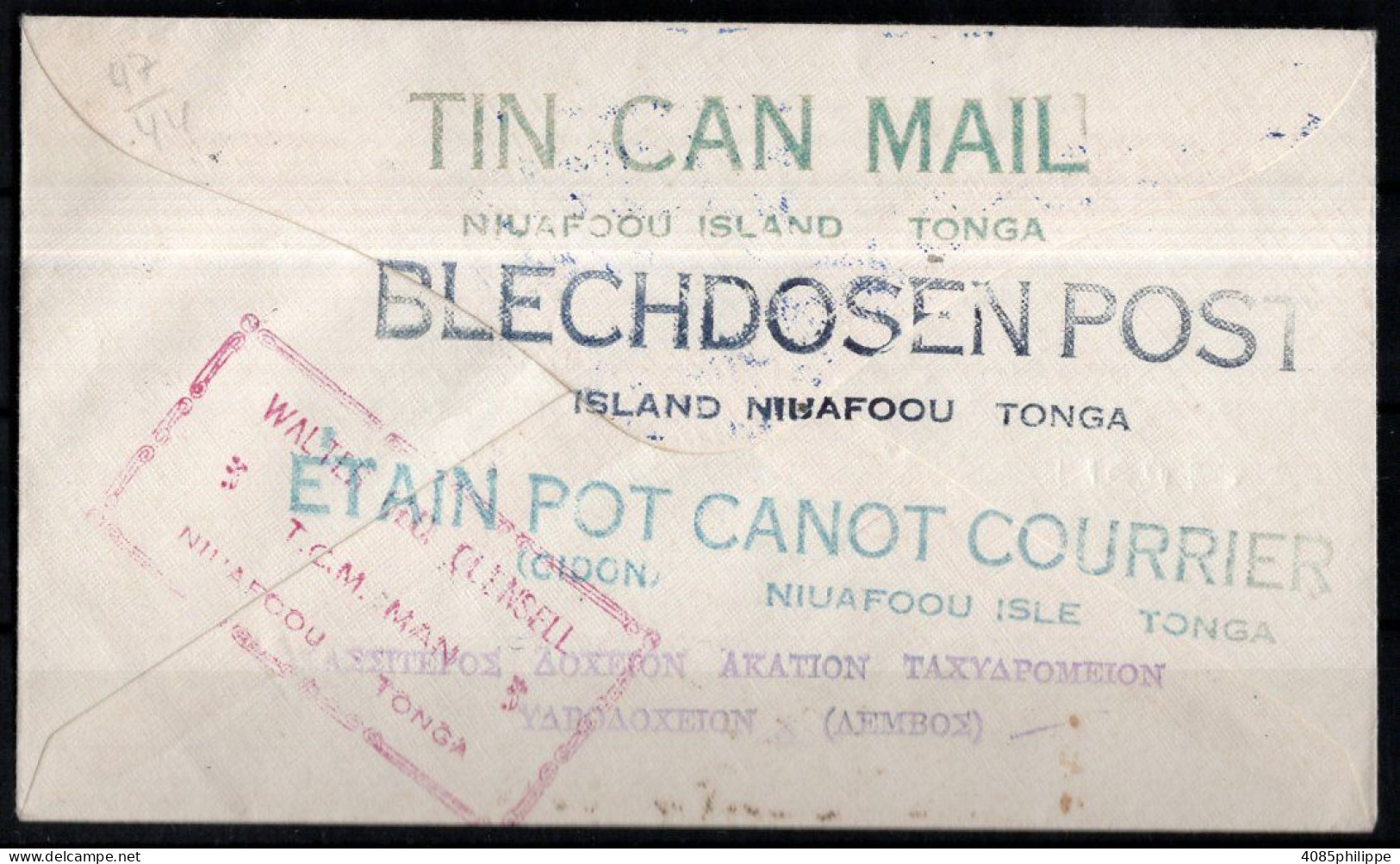 TONGA - TIN CAN MAIL  21-07-1936 TB - Tonga (...-1970)