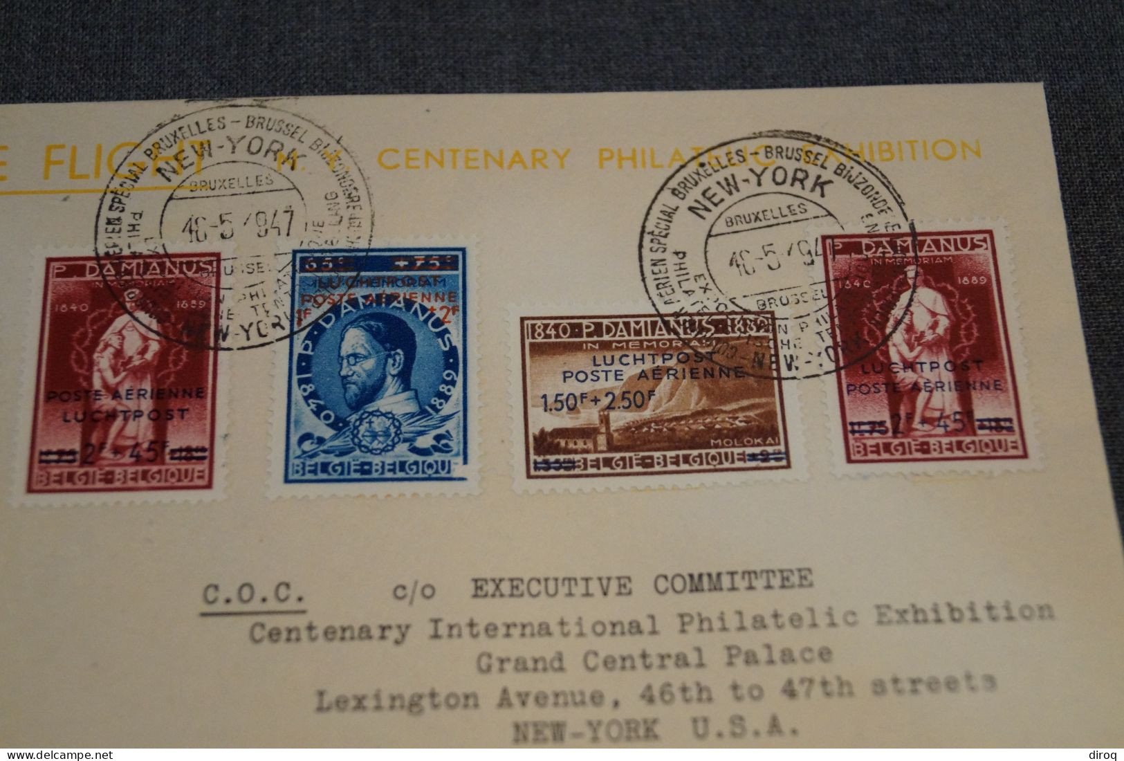 Superbe Envoi 1947,commémorative Flight Belgique - USA,poste Aérienne, Pour Collection - Cartas & Documentos
