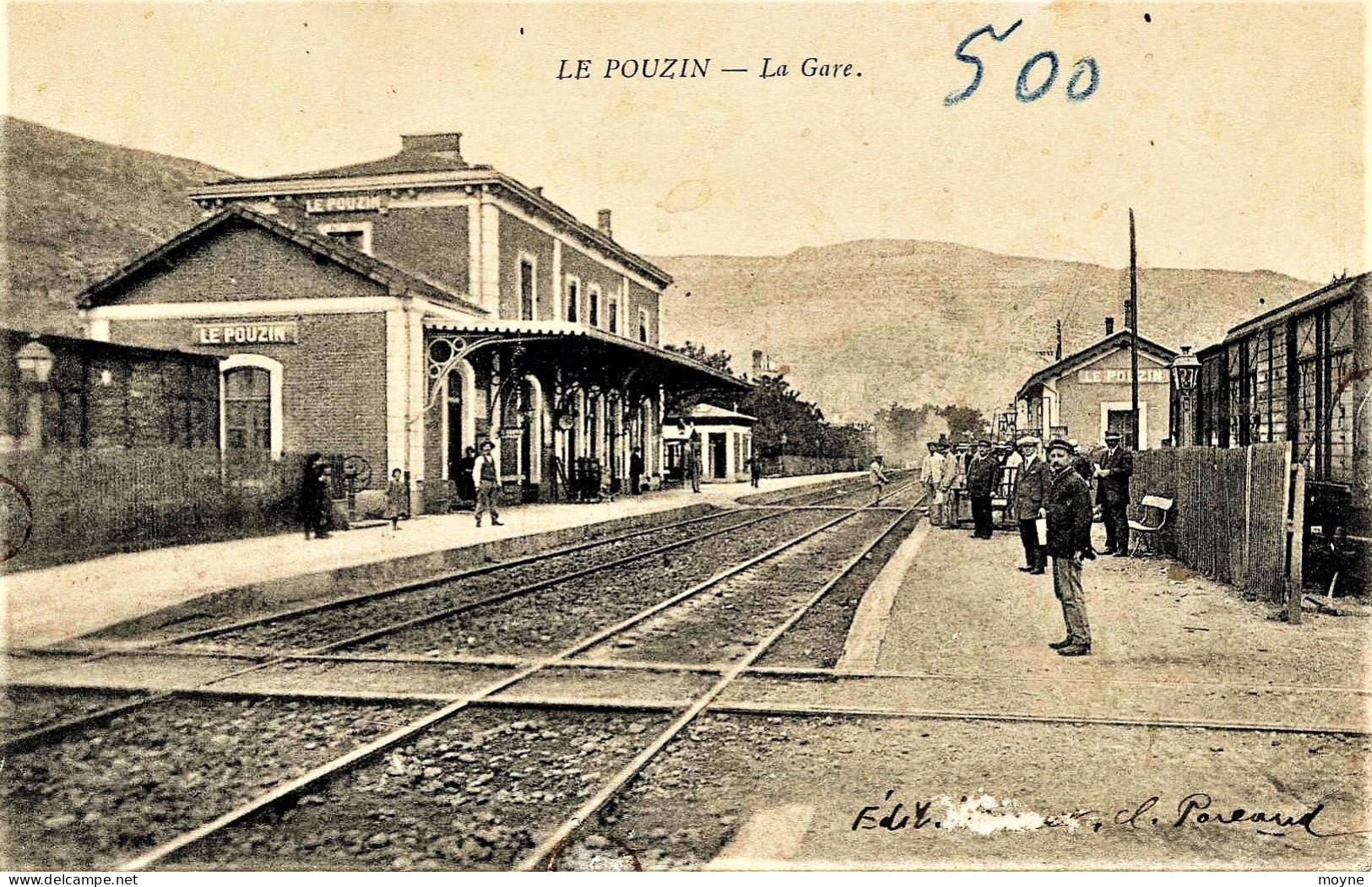 4822 -  Ardéche -  LE  POUZIN  :  LA  GARE  ANIMATION SUR LES QUAIS    Cliché Cl. Poreaud - Le Pouzin