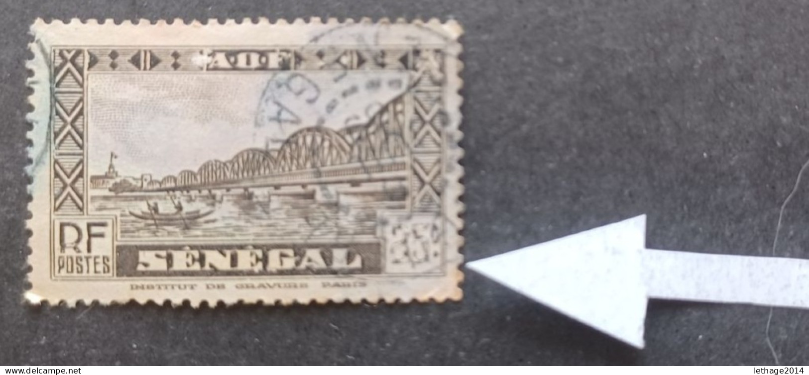 SENEGAL AFRICA OCCIDENTALE FRANCESE 1935 PONT FAIDHERBE VARIETY NUMBER ALBINO YVERT N 121 - Gebraucht