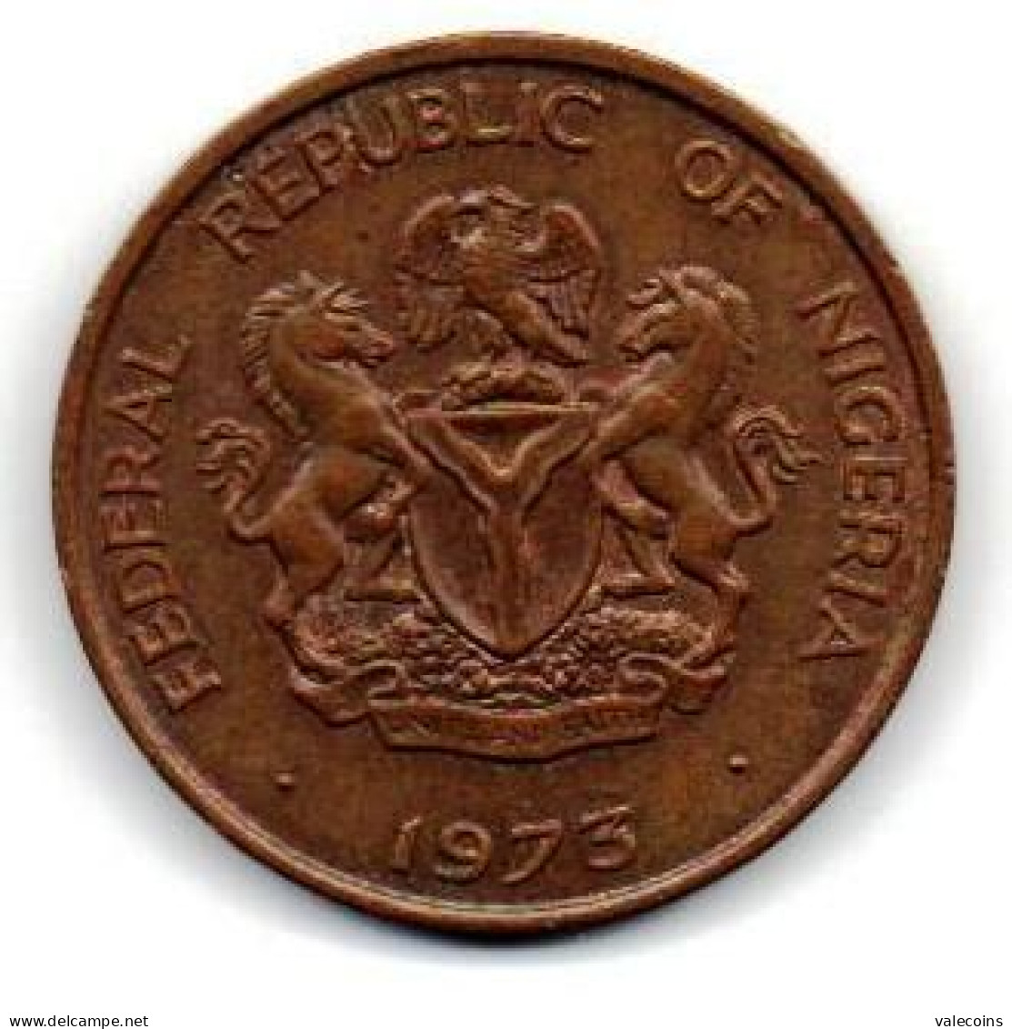 NIGERIA - 1 Kobo KM# 8.1 - 1973 - Coin XF - Nigeria