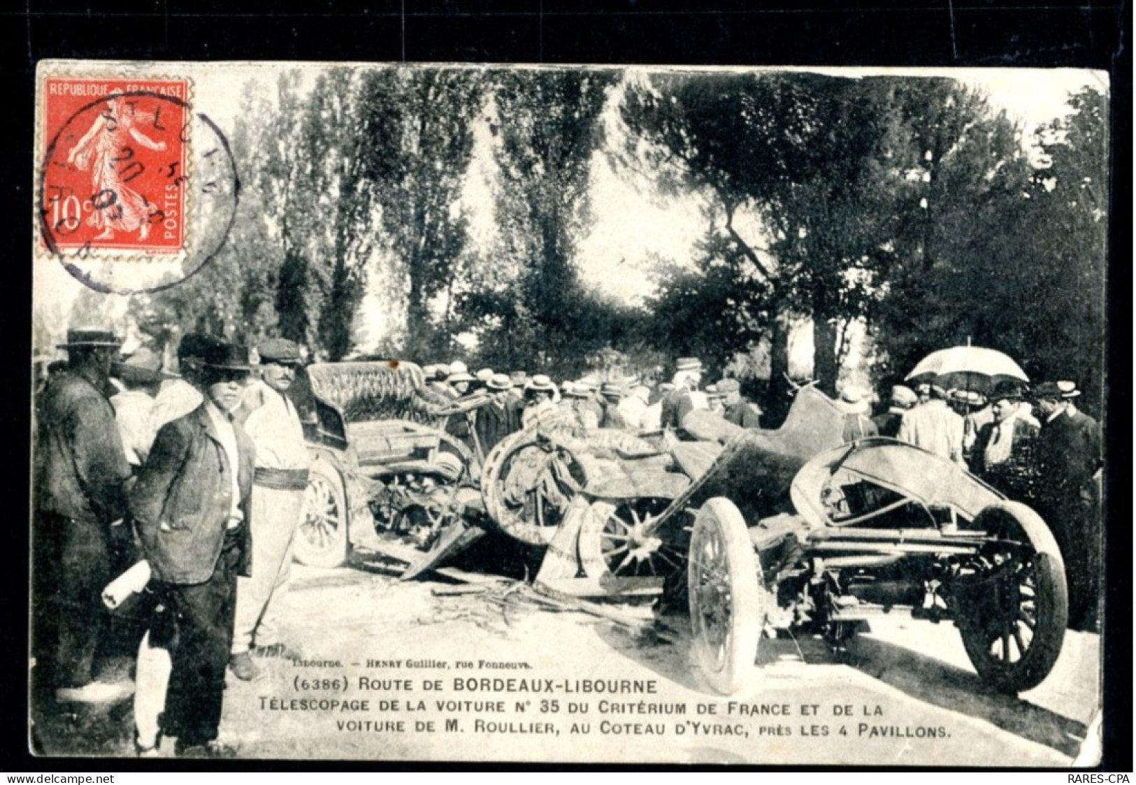 33 Route De BORDEAUX - LIBOURNE - Télescopage De La Voiture N° 35 Du Critérium De FRANCE Et De La Voiture De Mr ROULLIER - Autres & Non Classés