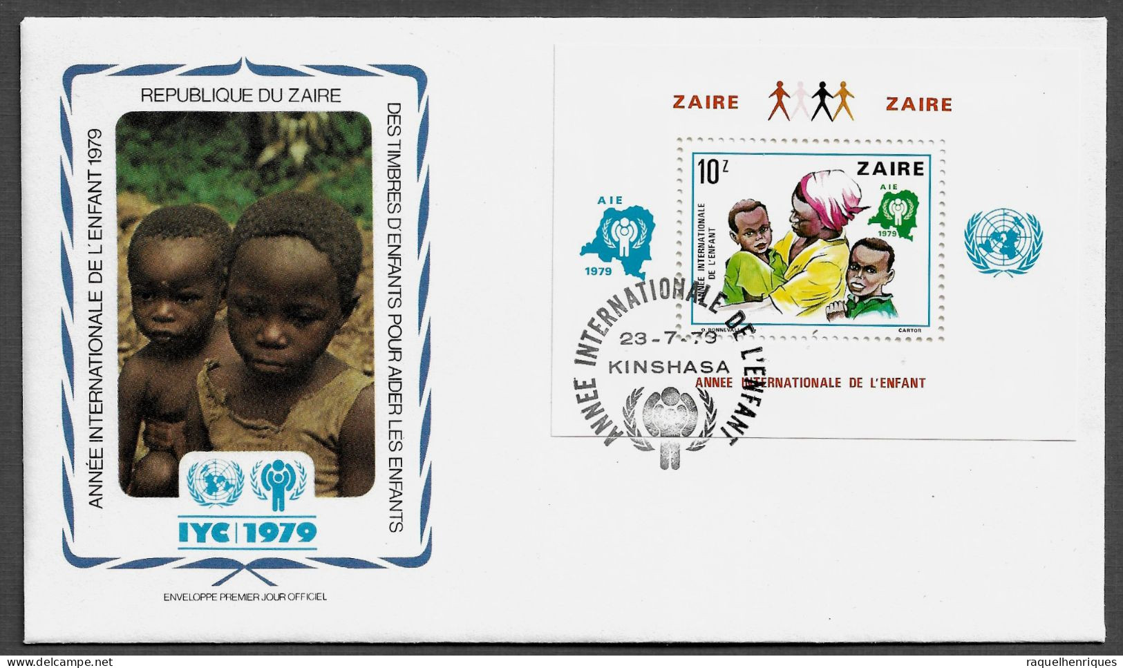 CONGO DR. ZAIRE FDC COVER - 1979 International Year Of The Child MINISHEET FDC (FDC79#06) - 1971-1979