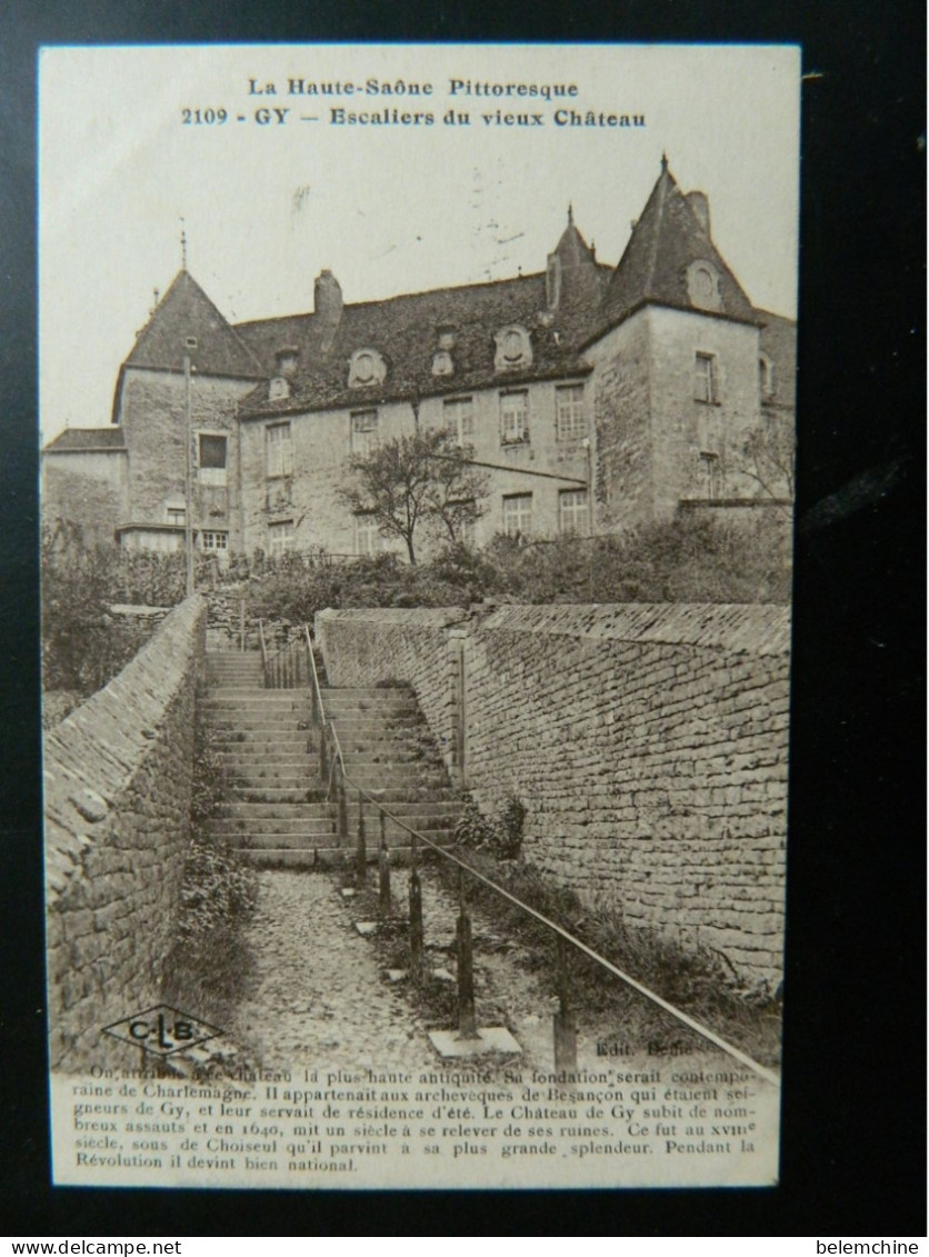 GY                   ESCALIERS DU VIEUX CHATEAU - Gy