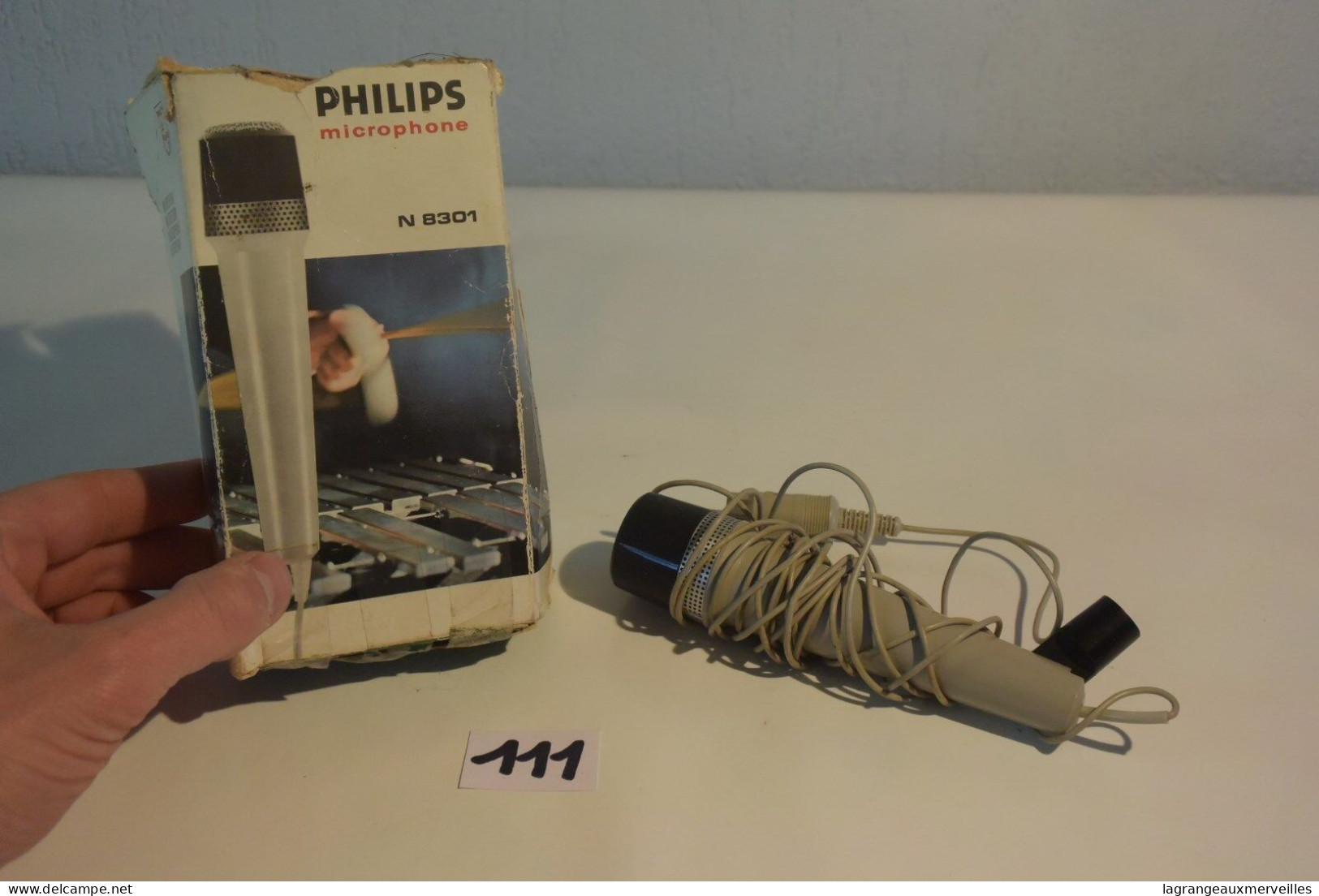 C111 Ancien Microphone Philips 8301 Micro Vintage - Objets Dérivés