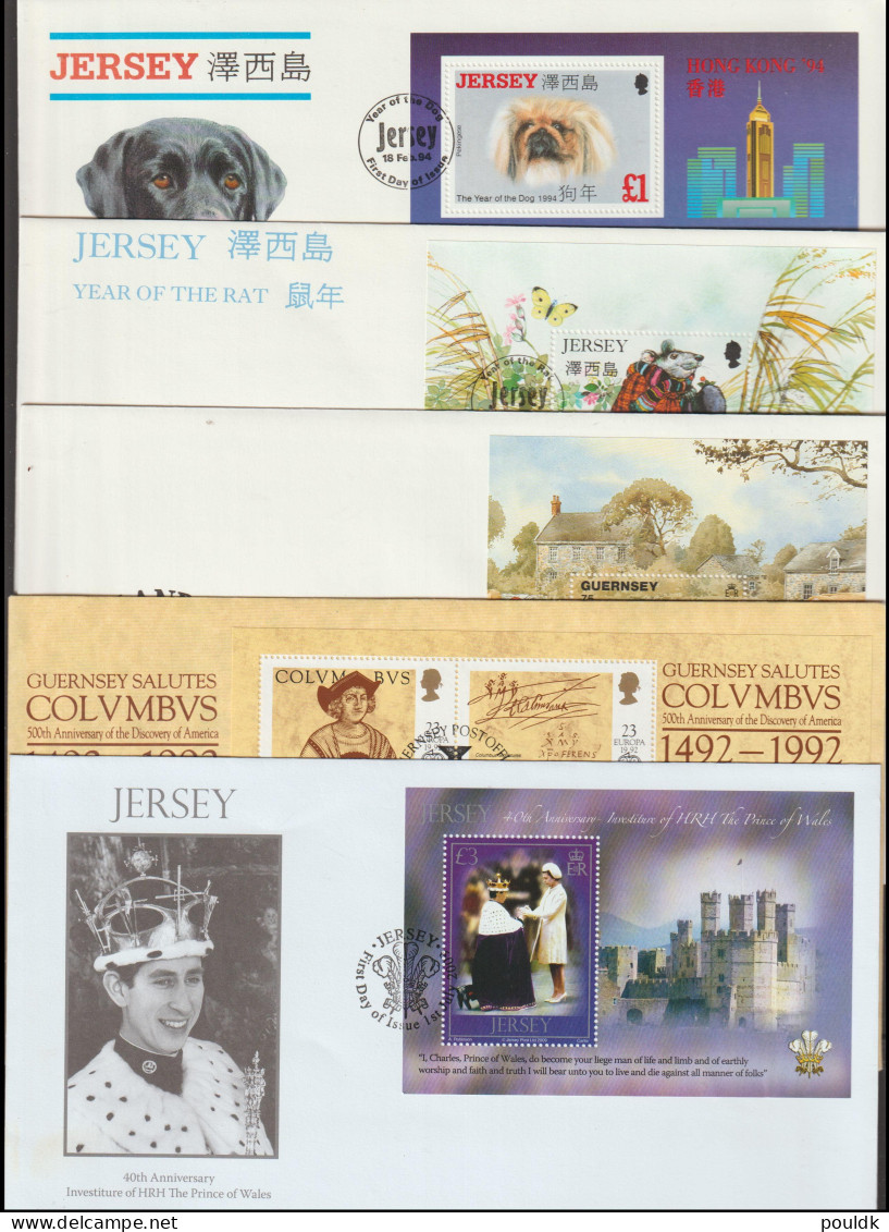 Souvenir Sheets On 59 Covers, Mostly Larger FDC. Postal Weight Approx 0,750 Kg. Please Read Sales  - Collections (sans Albums)