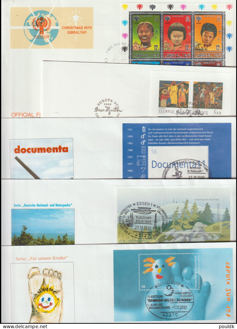 Souvenir Sheets On 59 Covers, Mostly Larger FDC. Postal Weight Approx 0,750 Kg. Please Read Sales  - Collections (sans Albums)