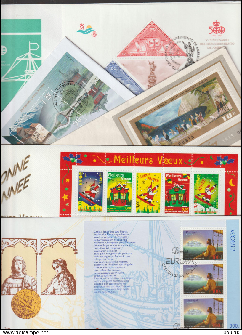 Souvenir sheets on 59 covers, mostly larger FDC. Postal weight approx 0,750 kg. Please read Sales 