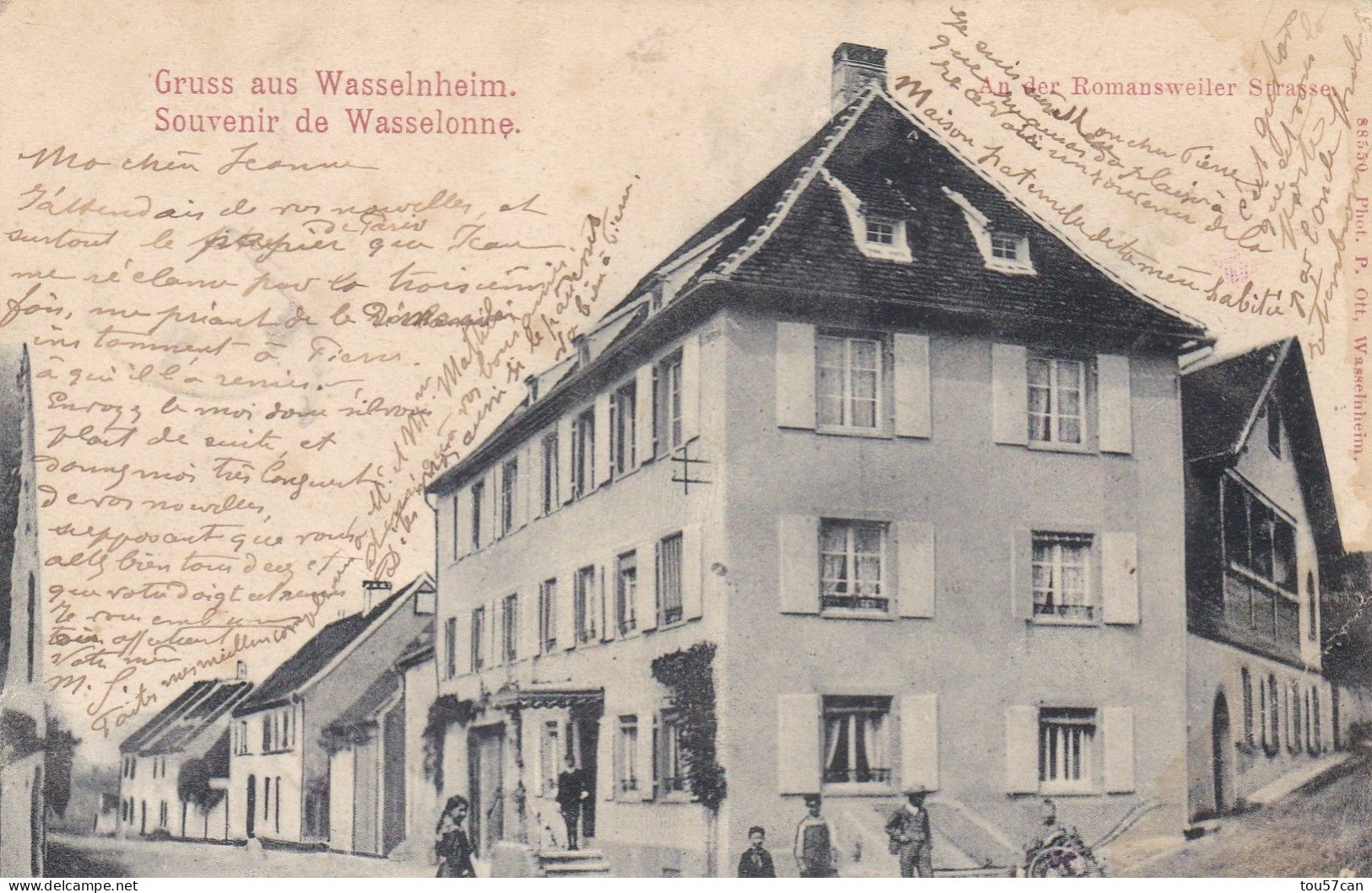 WASSELNHEIM - WASSELONNE - BAS-RHIN - (67) - TRES RARE CPA PRECURSEUR ANIMEE -  AN DER ROMANSWEILER STRASSE... - Wasselonne