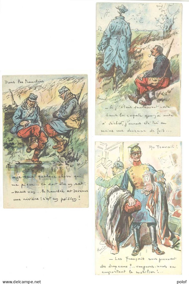 HENRIOT - Lot De 3 CPA - Scènes Militaires - Humour Dans Les Tranchées   (4) - Henriot