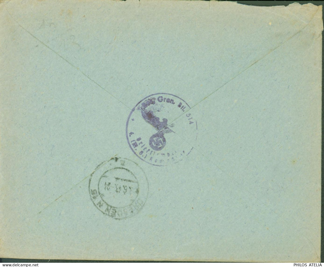 Pologne Guerre 40 Recommandé Jaroslau CAD 8 VI 43 Jaroslau Distr Krakau Cachet Res Gren B11 514 Briefstempel - Other & Unclassified