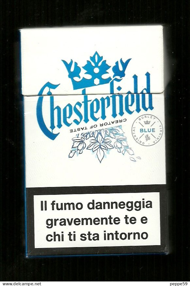 Tabacco Pacchetto Di Sigarette Italia - Chesterfield Blue 1 Da 20 Pezzi - Vuoto - Empty Cigarettes Boxes
