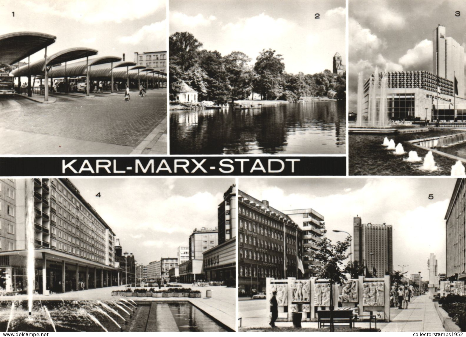 CHEMNITZ, KARL MARX STADT, MULTIPLE VIEWS, ARCHITECTURE, FOUNTAIN, BUS STATION, GERMANY - Chemnitz (Karl-Marx-Stadt 1953-1990)