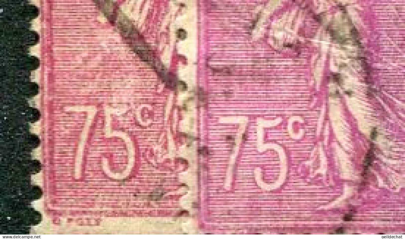 25888 FRANCE N°202a/2° 75c. Semeuse : Type II Deux Lignes Blanches + Type I 1925   TB - Usati