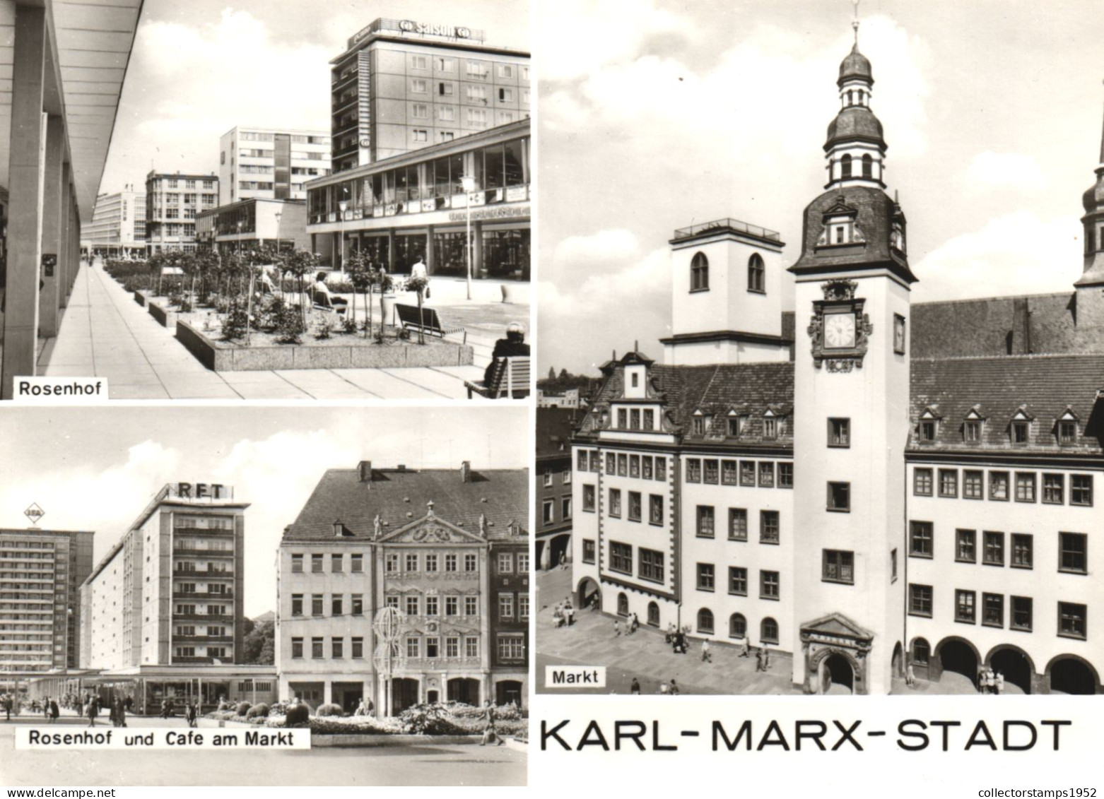 CHEMNITZ MULTIPLE VIEWS, ARCHITECTURE, TOWER WITH CLOCK, MARKET, PARK, GERMANY - Chemnitz (Karl-Marx-Stadt 1953-1990)