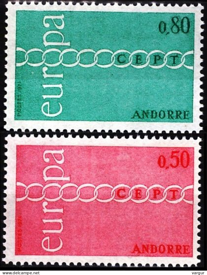 ANDORRA FRENCH 1971 EUROPA. Complete Set, MNH - 1971
