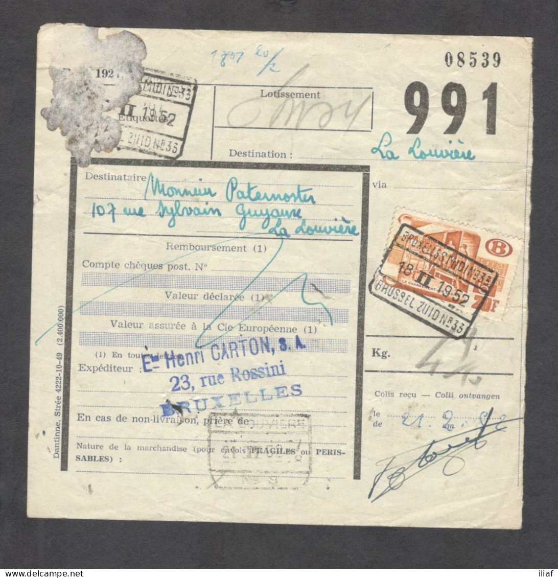 Belgium Parcel Railway Document DC1985 Bulletin  D’Expedition With Parcel Stamps (991) - Documenten & Fragmenten