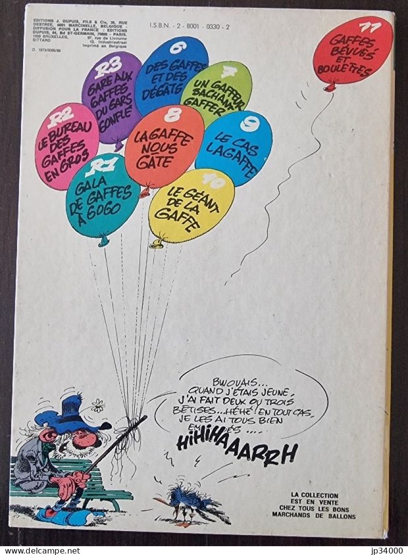 GASTON LAGAFFE Gaffes, Bévues Et Boulettes. Dos Rond. Edition Dupuis 1974. Franquin - Gaston