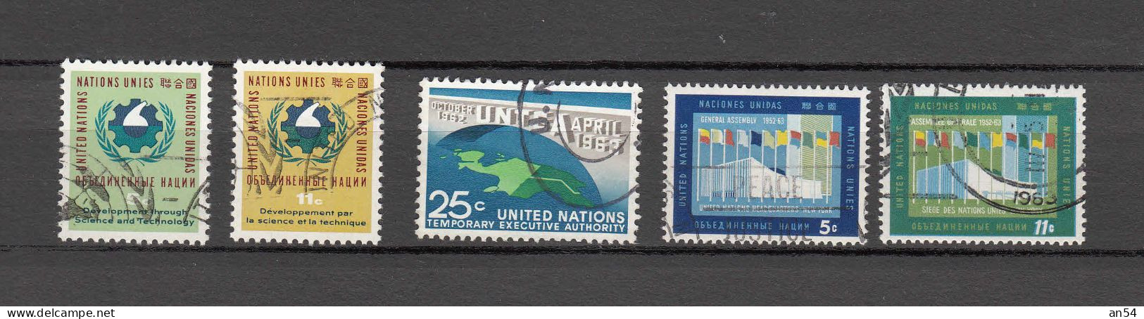 NATIONS  UNIES  NEW-YORK     1963   N° 110 - 11 - 114 -115- 116  OBLITERES   CATALOGUE YVERT&TELLIER - Gebraucht