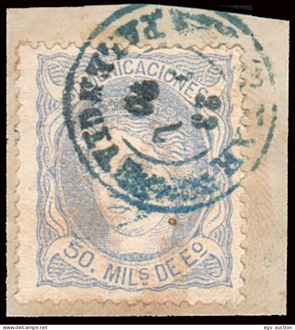 Palencia - Edi O 107 - 50 Milm.- Fragmento Mat Fech. Tp. II Azul "Alar" - Used Stamps