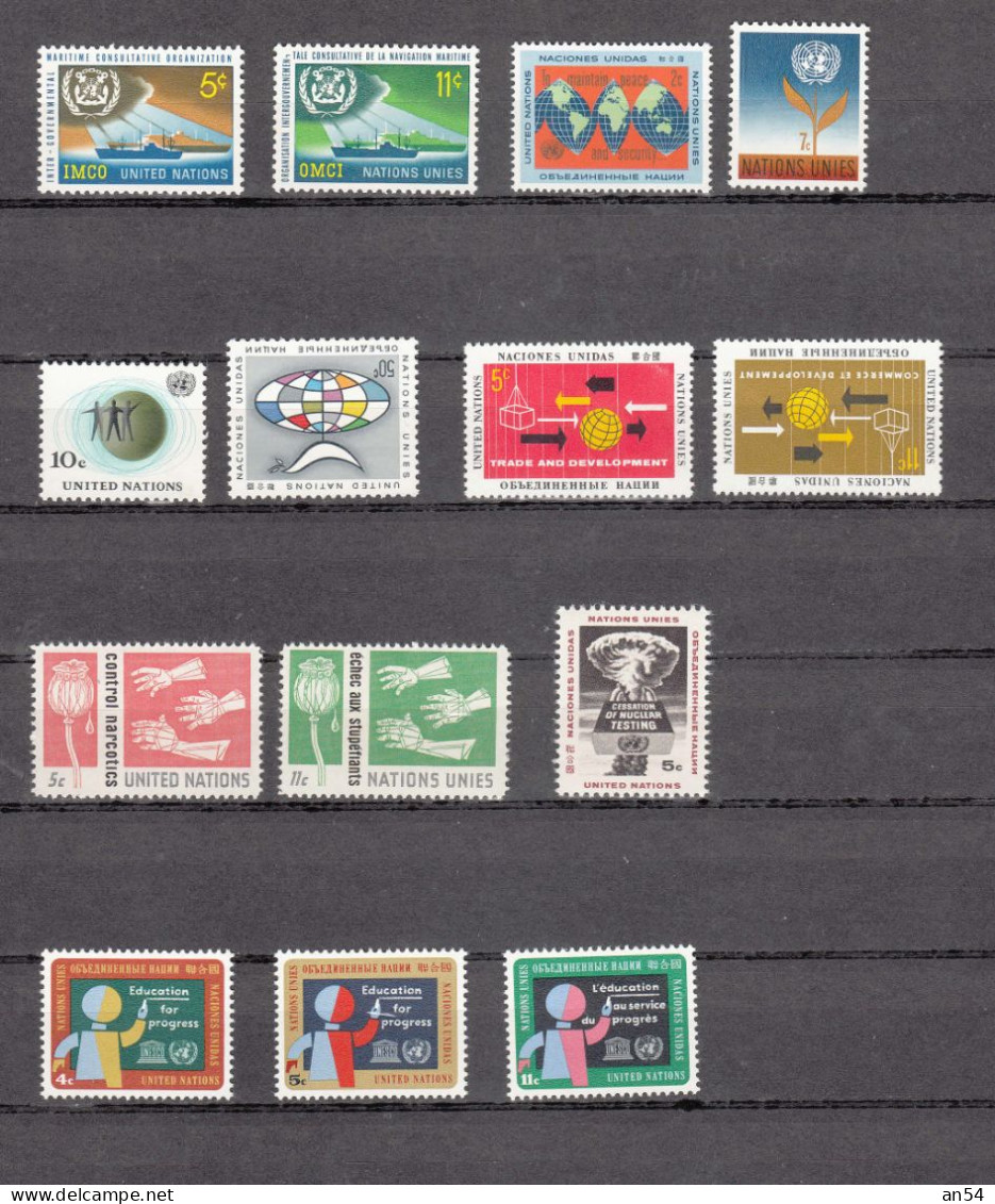 NATIONS  UNIES  NEW-YORK     1964  N° 119 à 132   NEUFS**   CATALOGUE YVERT&TELLIER - Unused Stamps