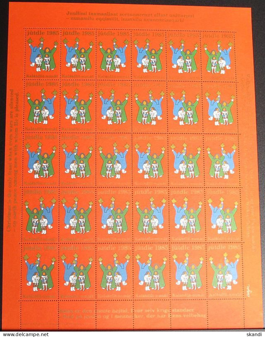 GRÖNLAND 1985 Weihnachtsmarken Kompletter Bogen ** MNH - Blocks & Sheetlets